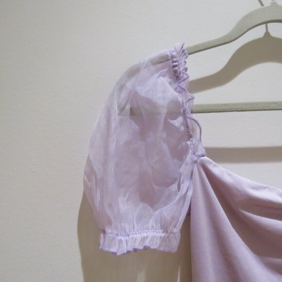 PRINCESS POLLY Girl In Love Bodysuit in Lilac Pastel Feminine Puff Sleeve Fairy - Picture 6 of 14